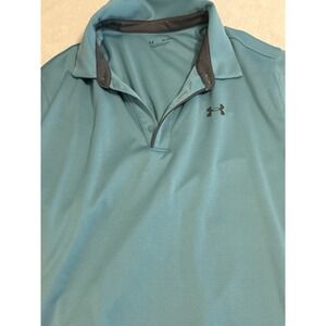 Men's Teal Under Armour Golf Polo Short Size XXLarge Loose Fit
